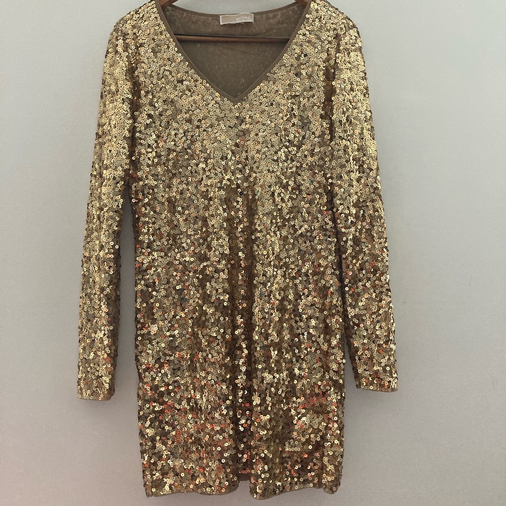MK Little Gold Sequin Dress